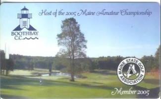 Bag tag from the 2005 Maine Amateur Championship at Boothbay 